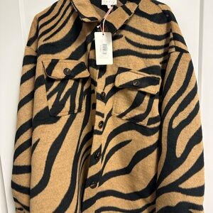 Entro Tan and Black Animal Print Jacket